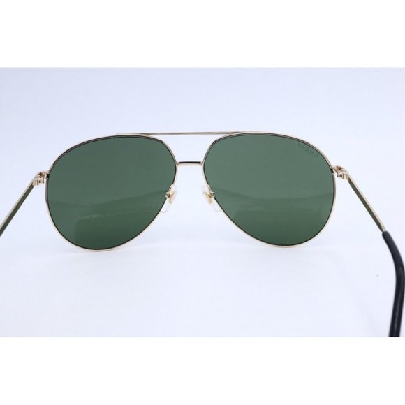 New Authentic Gucci GG 0832S 002 Aviator Gold Sunglasses Gray Lenses 64mm